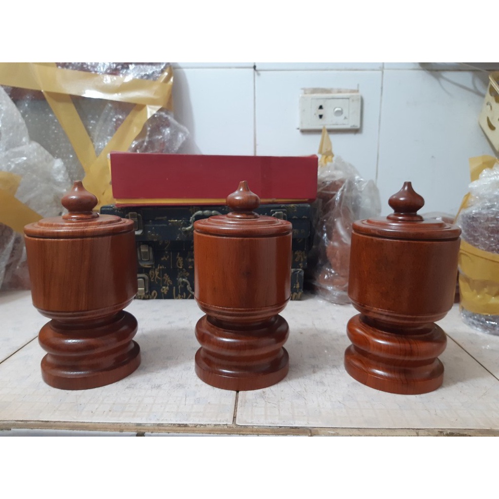 Bộ  ba đài nước thờ gỗ hương - HÀNG THẬT ẢNH THẬT