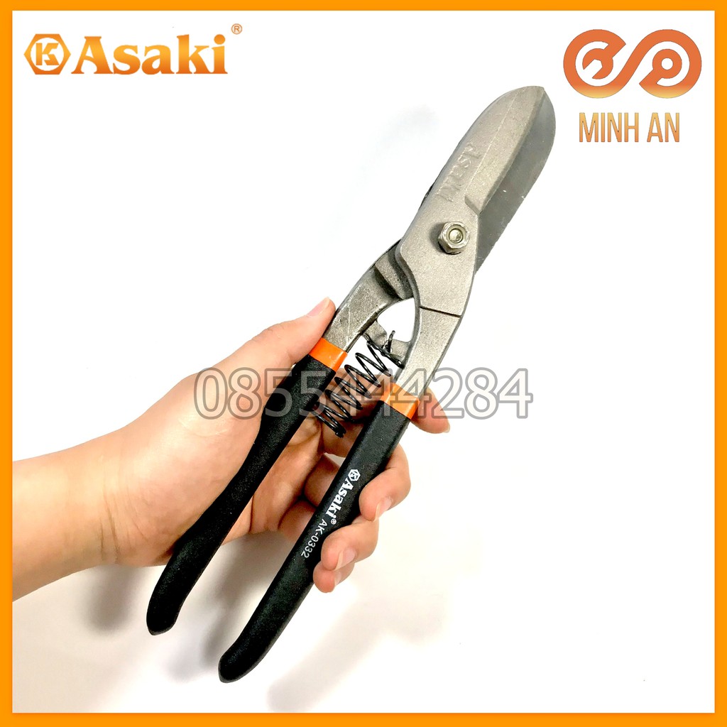Kéo cắt tôn 10” 250mm [HÀNG CHÍNH HÃNG] ASAKI AK-0332 Kéo cắt tole kiểu Đức