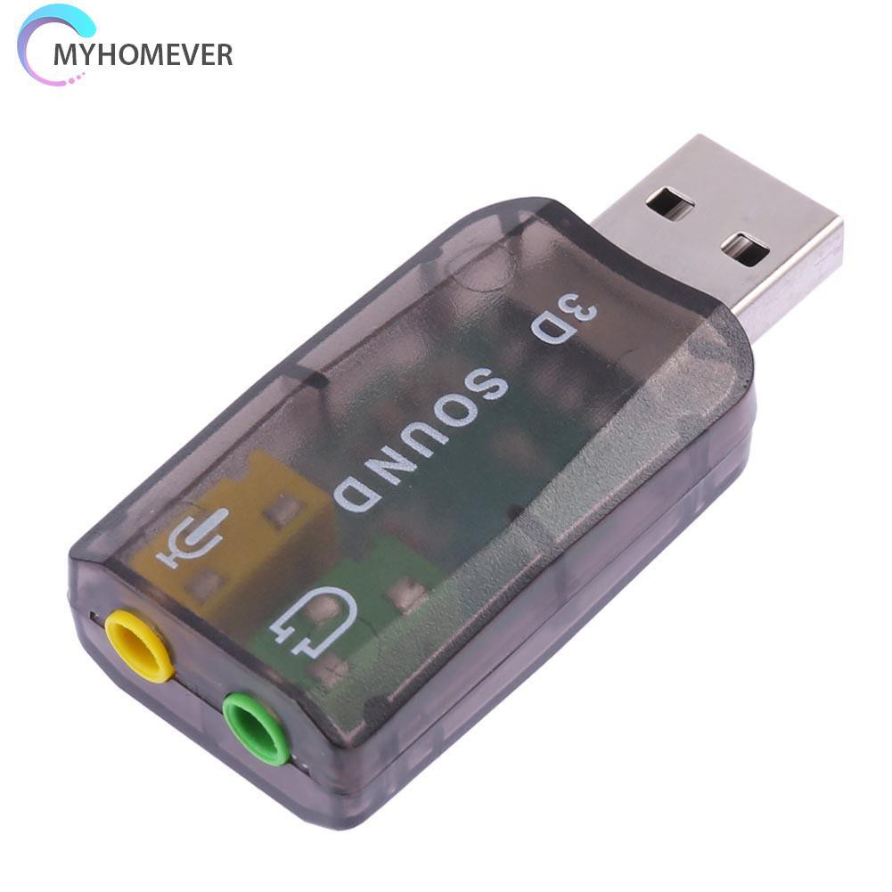 myhomever USB Sound Card 5.1 CH 3D Audio Adapter for Desktop Laptop Notebook Computer