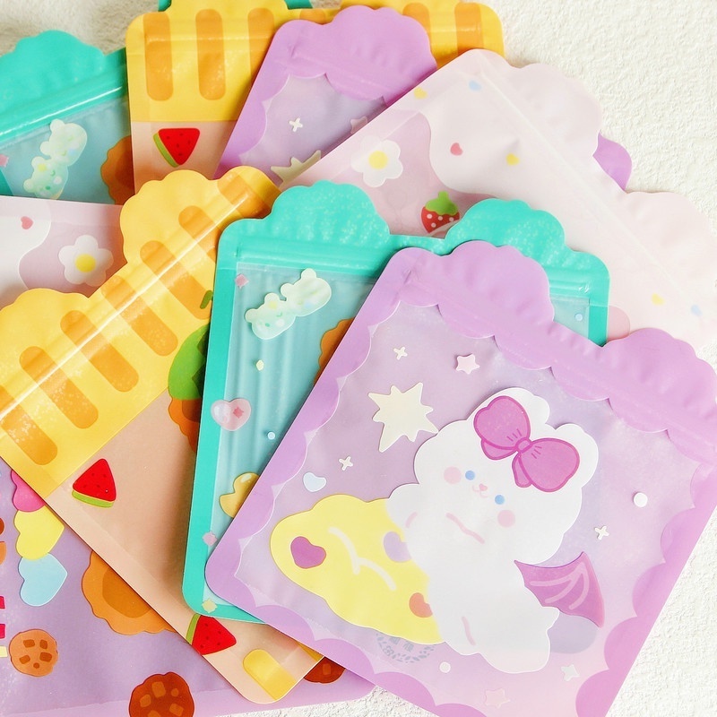 Set 5 Túi Đựng Kẹo / Trang Sức / Quà Tặng Chống Thấm Nước Họa Tiết Hoạt Hình Dễ Thương