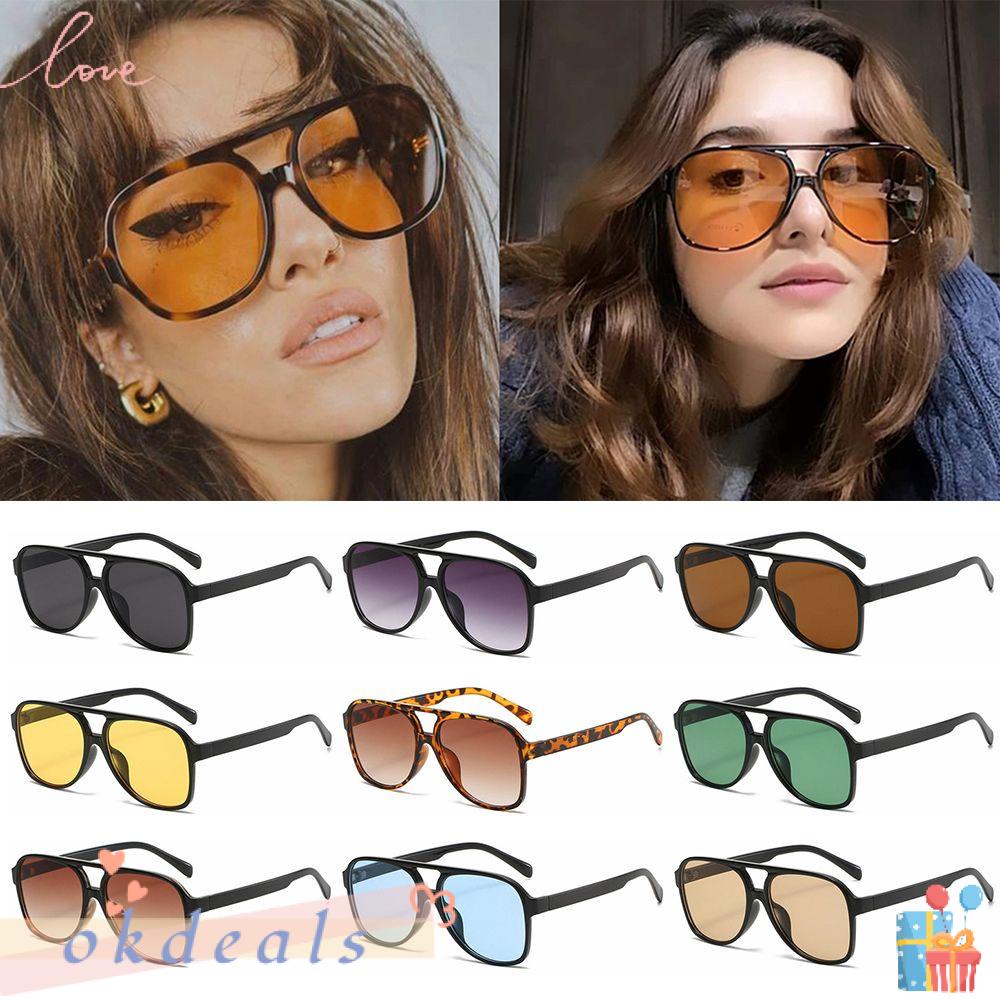 Kính Mát Chống Tia UV400 Tròng Vuông Màu Thời Trang Sang Trọng Cho Nam Và Nữ