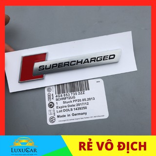 Tem dán logo, Sticker nổi SUPERCHARGED trang trí xe hơi, ô tô, xe máy phong cách BMW thể thao