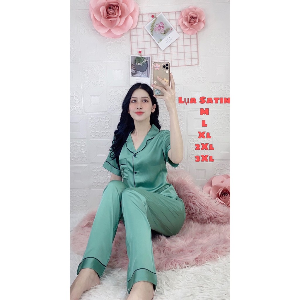 HÀNG CAO CẤP - SET ĐỒ BỘ LỤA SATIN DÀI TAY NGẮN | BigBuy360 - bigbuy360.vn