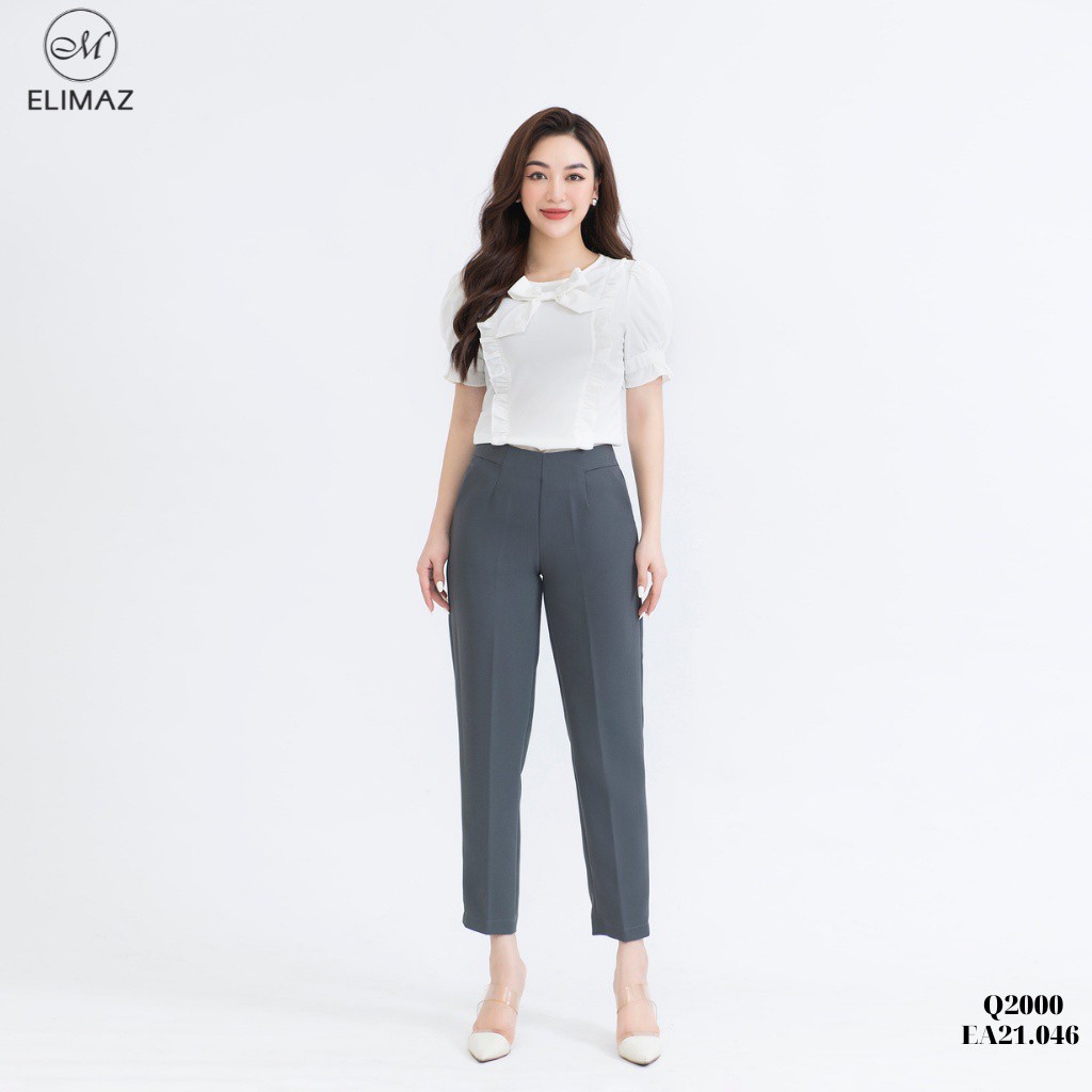 Quần tây âu công sở nữ lưng cao Elimaz, khoá sườn chất vải dày dặn co giãn không bai xù Q2000 - Hàng