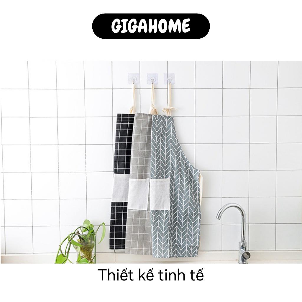 Tạp Dề GIGAHOME Tạp Dề Nấu Ăn Bằng Vải Họa Tiết Caro, Tam Giác Kháng Nước Cho Bà Nội Trợ 7816