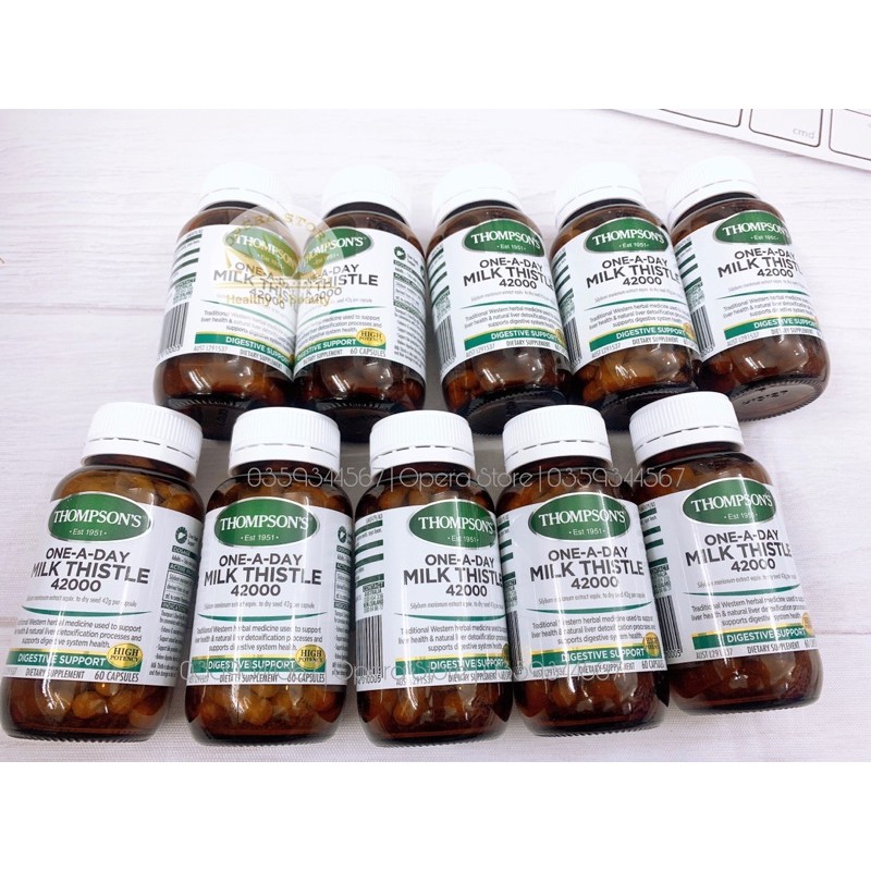 Thompson's Milk Thistle 42000mg 60v Thải độc Gan