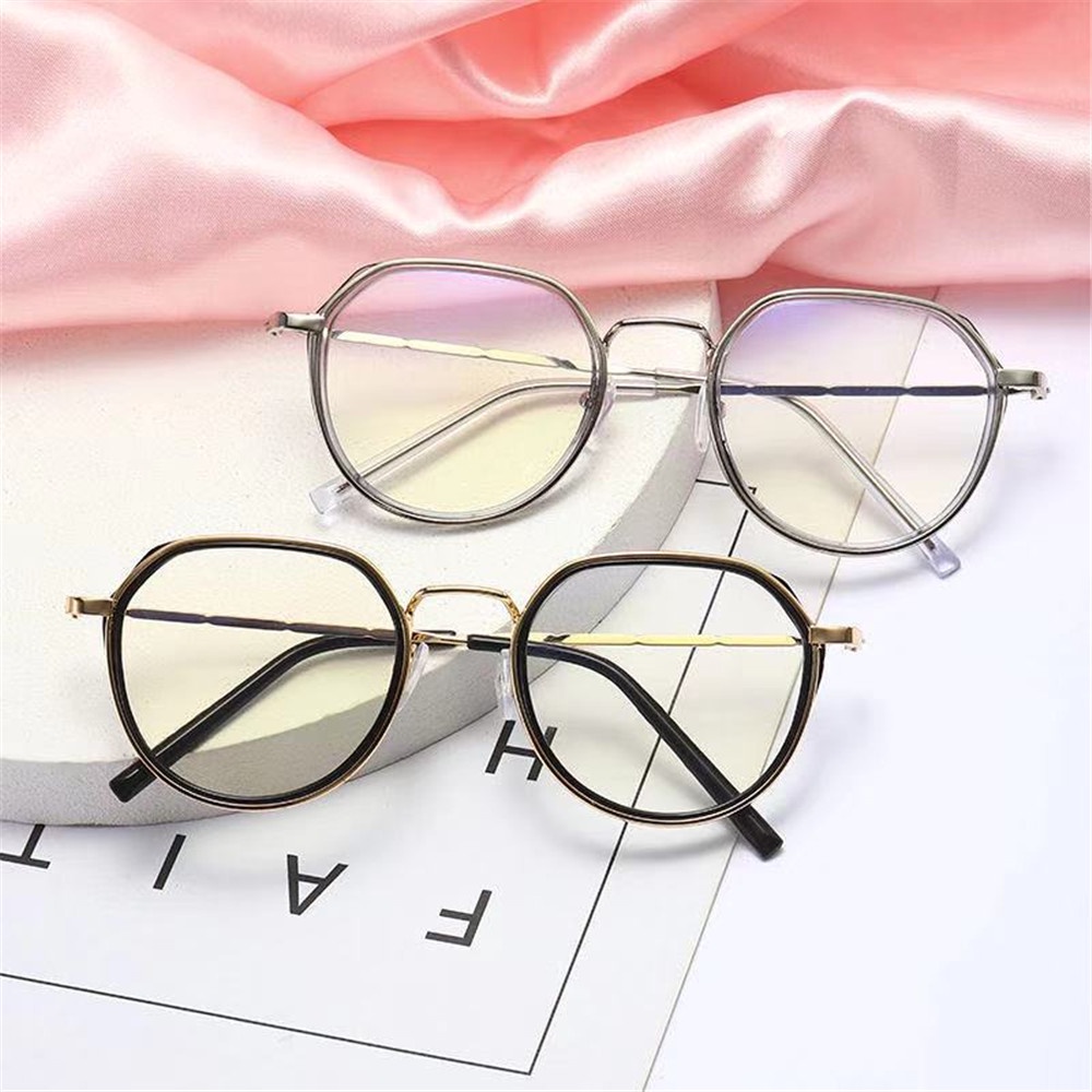 Kính Mát Gọng Kim Loại Chống Ánh Sáng Xanh Thời Trang Cho Nam Và Nữ
