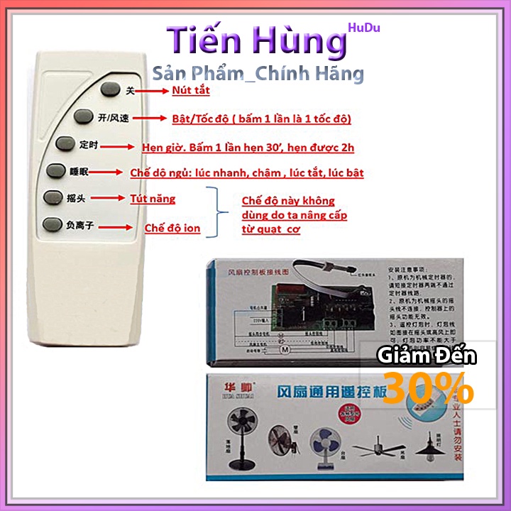 Bộ mạch điều khiển quạt đa năng dùng cho các loại quạt, Bộ mạch điều khiển quạt từ xa