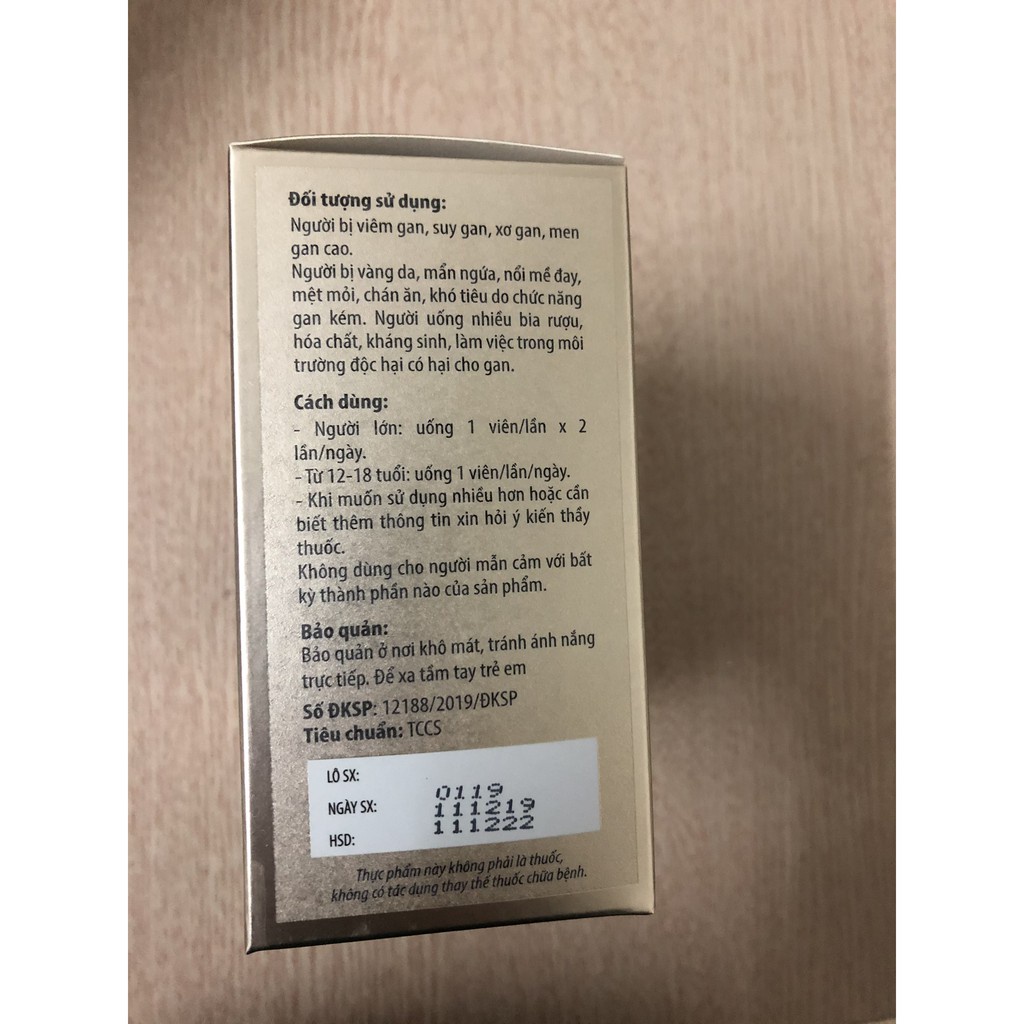 Bổ gan ARGININ GOLD SILYMARIN hộp 60 viên - lợi mật - tăng cường chức năng gan - giải độc cơ thể