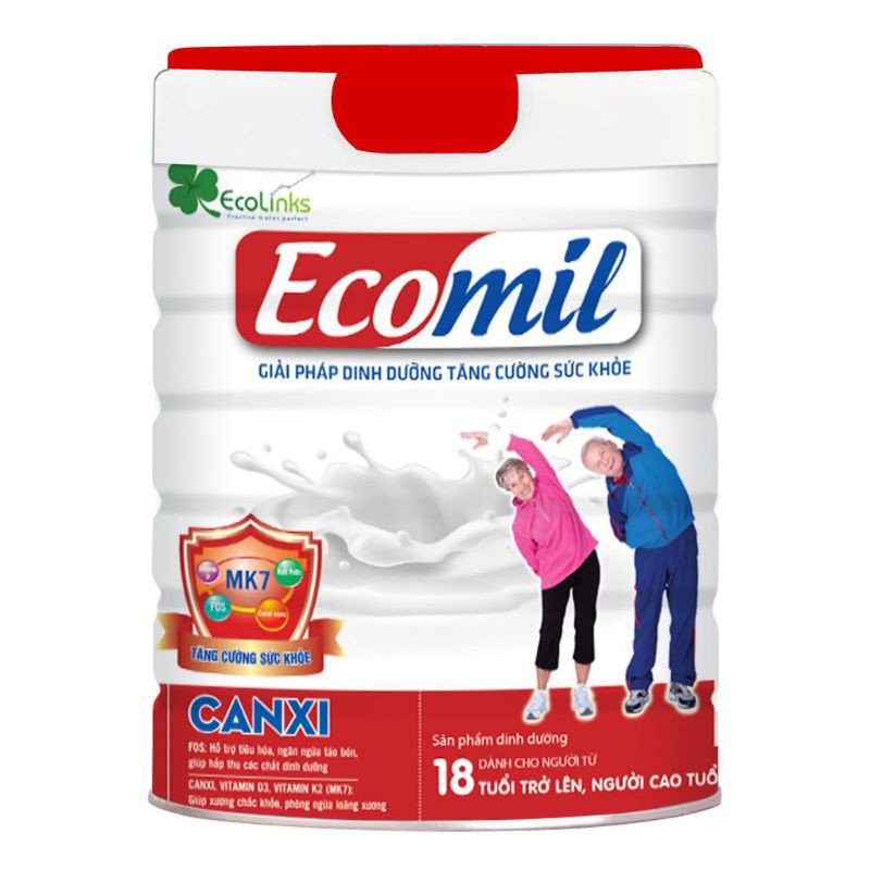 [ Mua 6 lon 900g tặng máy đo đường huyết ] Sữa Ecomil Canxi 900g bổ sung canxi