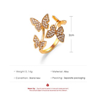 Nhẫn Hình Bướm Đính Đá Thời Trang Cho Nữ
