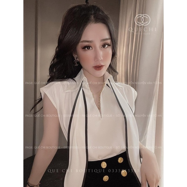 [324] Set Áo Nơ Mix Quần Nhung Cạp Cao Sang Chảnh Có Ảnh Thật Kèm Video