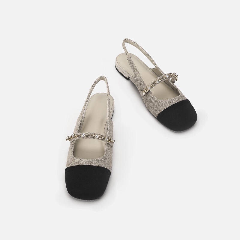 Giày nữ bệt C.K hở gót full box[HÀNG SẴN]( chân mảnh nên lùi size)