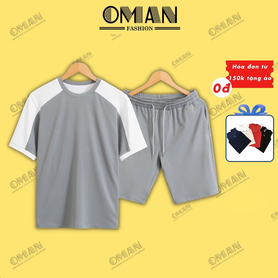 Bộ quần áo mặc nhà thể thao nam mùa hè chất thun cá sấu cao cấp - OMAN BH28