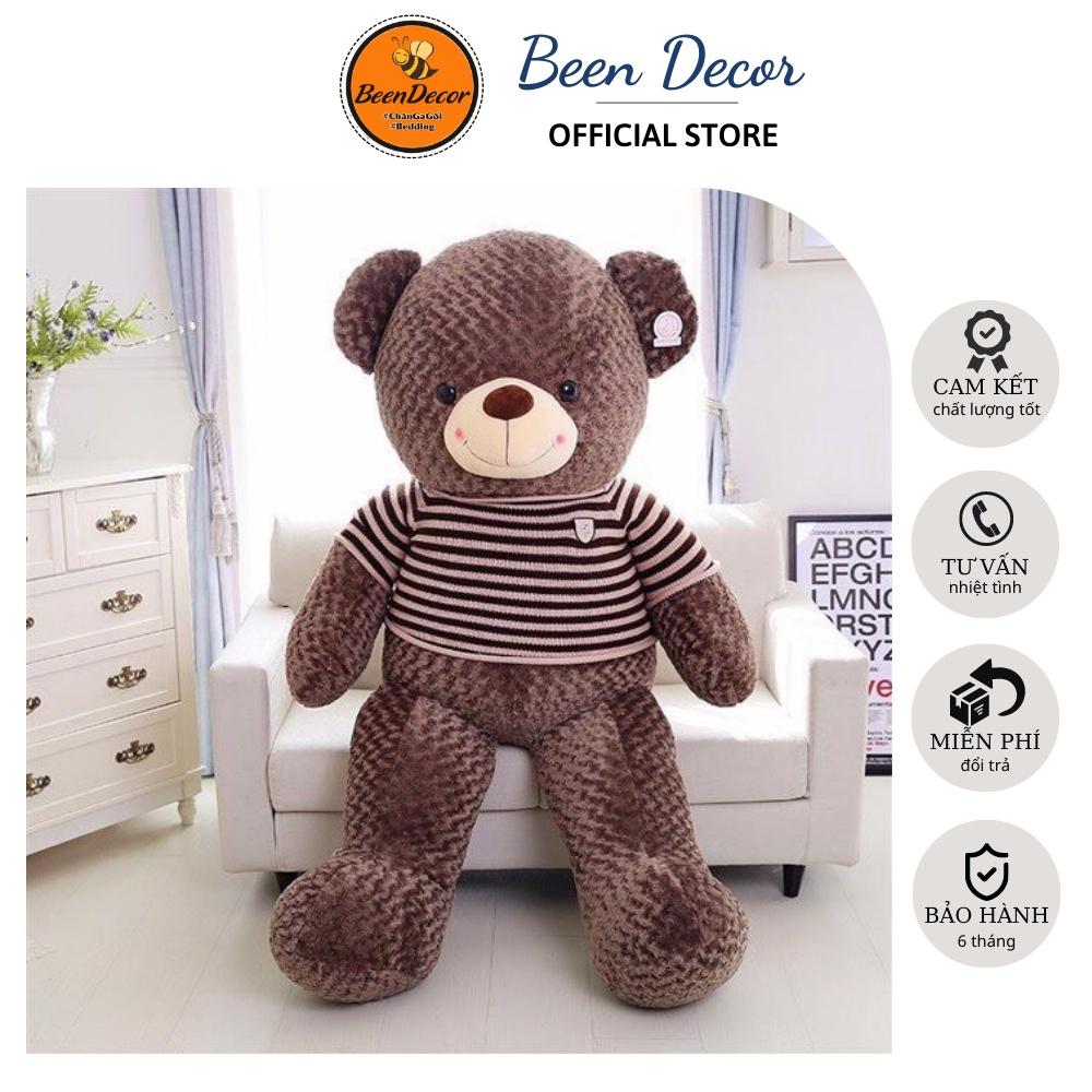Gấu bông Teddy- Gấu Teddy nhồi bông khổng lồ - nâu đậm - kích thước