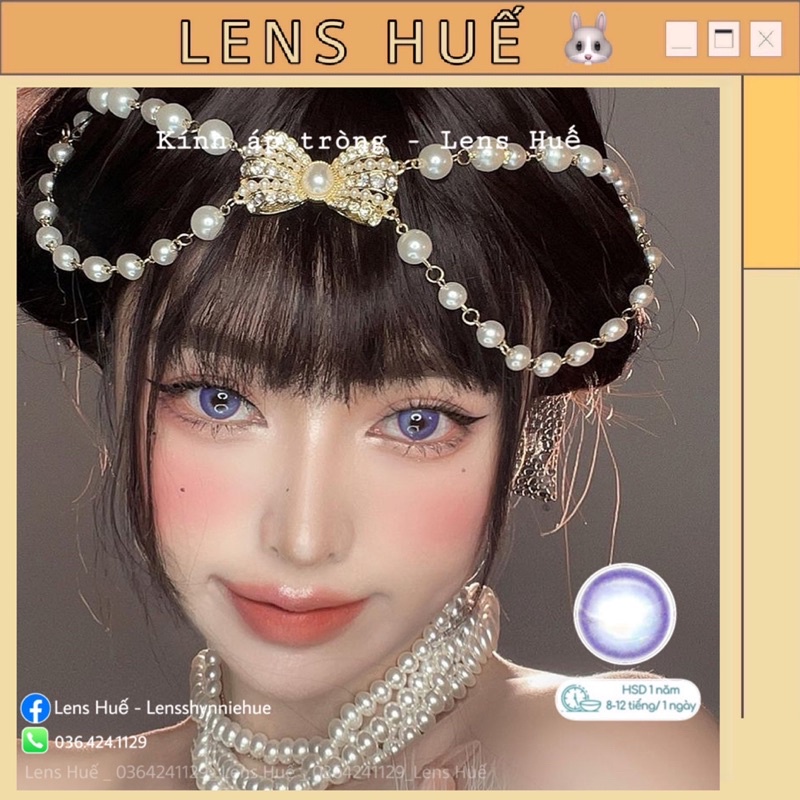 Lens Xanh biển BLUE - kính áp tròng màu tây tone lolita - Lens Huế