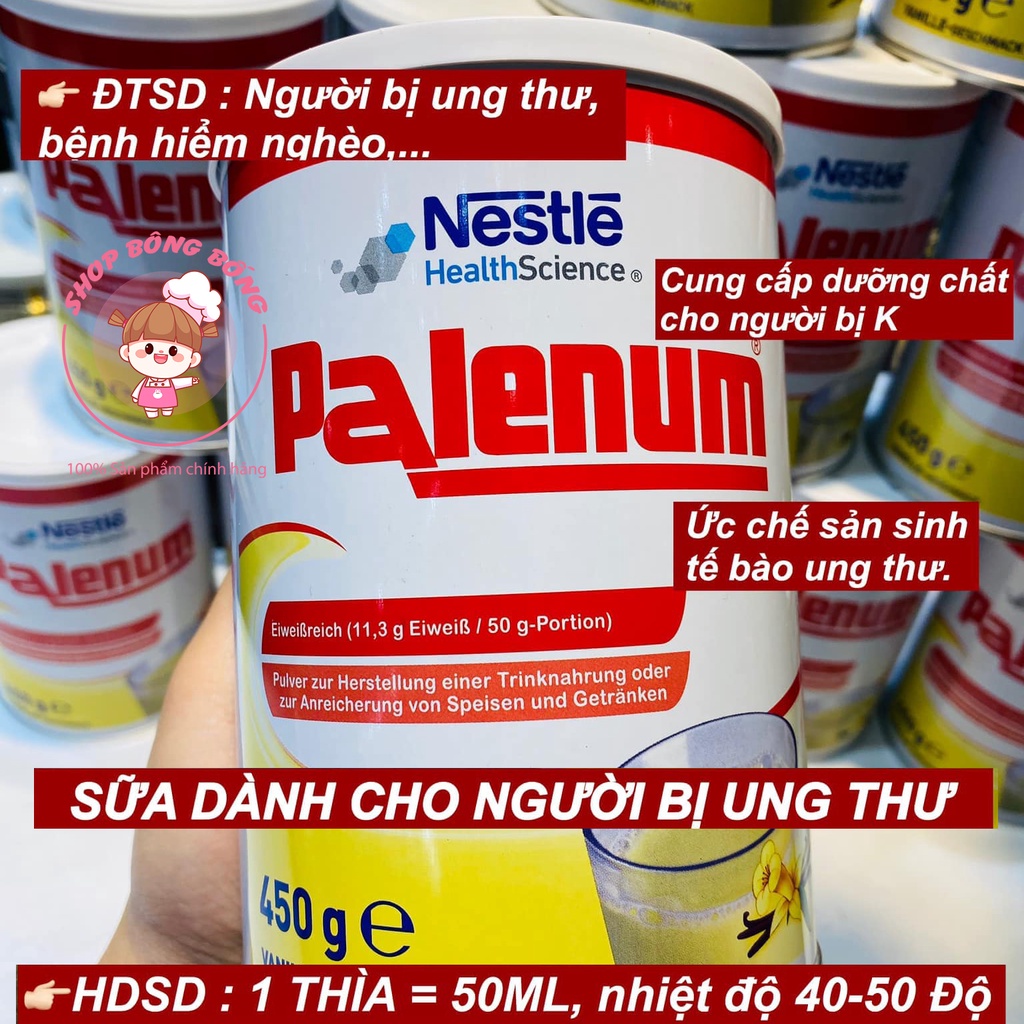 Sữa cho người ung thư,người gầy suy dinh dưỡng Nestle Palenum Đức 450g