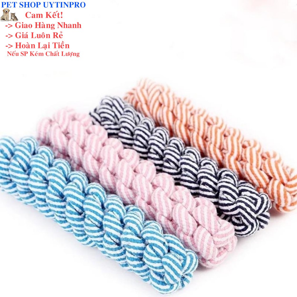 DÂY THỪNG BỆN ĐỒ CHƠI CHO THÚ CƯNG CHÓ MÈO Hình Trụ Dài 20cm - Pet shop Uytinpro