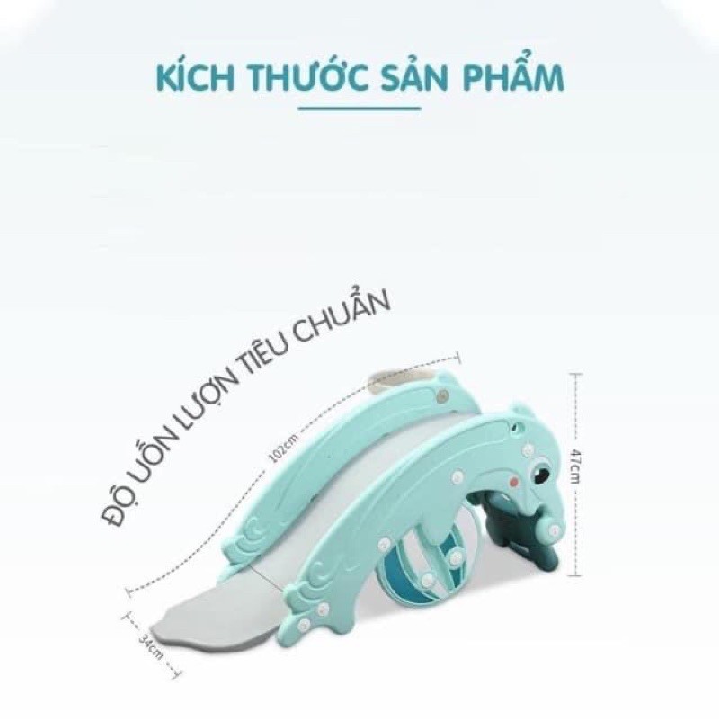 [Mã 112fmcg40k0 giảm 10%]Cầu trượt đa năng cho bé, là cầu trượt, là bập bênh, là ghế ngồi có bóng rổ