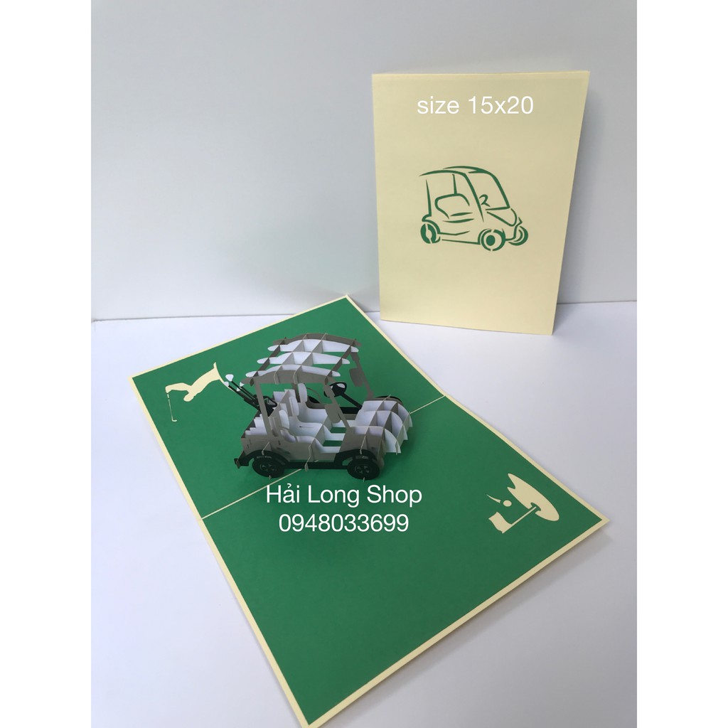 Xe ô tô chơi gofl - Gofl - Thiệp 3D | BigBuy360 - bigbuy360.vn