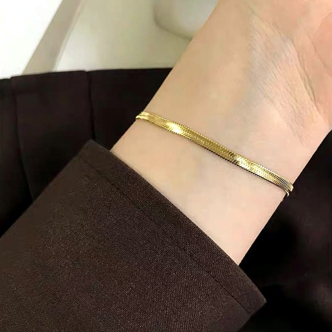Dây Chuyền Thép Titan Không Phai Màu Thời Trang Cá Tính | Vòng Đeo Tay Bằng Thép Không Gỉ Mạ Vàng 18K Không Gây Dị Ứng Phong Cách Châu Âu Thời Trang
