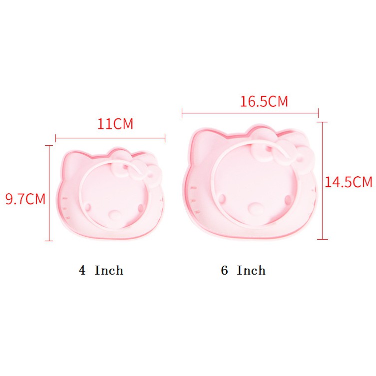 HELLOKITTY Khuôn Silicon Làm Bánh Hình Hello Kitty Kích Thước 4 Inch 6 Inch