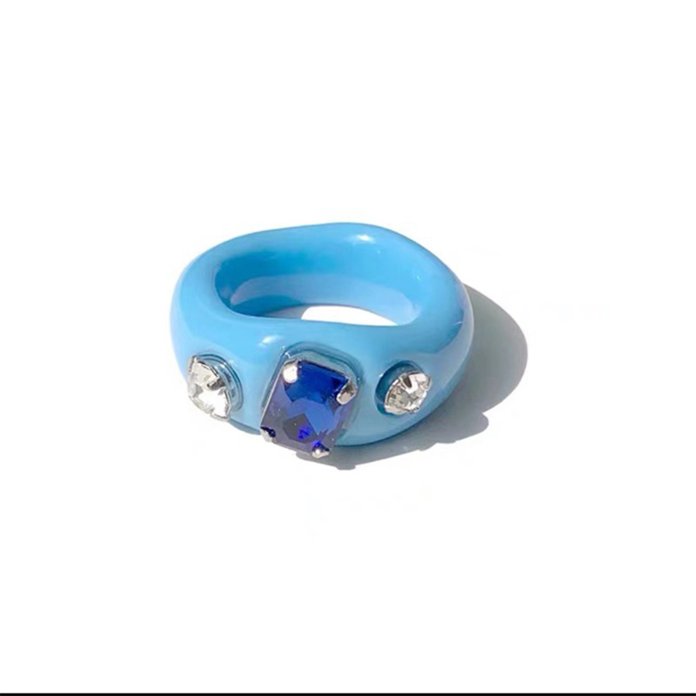 Nhẫn Resin Nhiều Màu Đính Đá Resin Cổ Điển Thời Trang Cho Nữ
