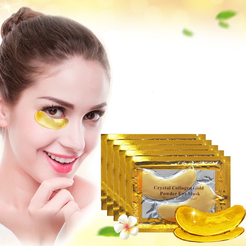 (hàng Mới Về) 1 Mặt Nạ Mắt Collagen Vàng Pha Lê Chống Lão Hóa Xóa Mờ Quầng Thâm / Mụn Chăm Sóc Da