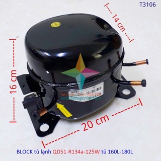 Máy nén khí gas r134a model qd51-125w dùng cho tủ lạnh 160l-180l