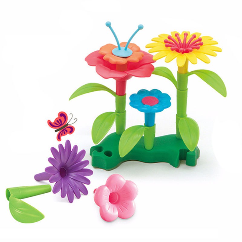 mẫu mới năm 2021✠♈♗Đồ chơi cắm hoa tự làm thủ công sáng tạo cho trẻ em bé gái 4-6 tuổi mô phỏng trong nhà Pop Var