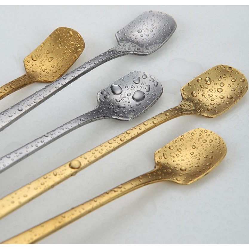 Muỗng Khuấy Cà Phê Đầu Vuông Bằng Thép Không Gỉ 13.3/15/17 Cm
