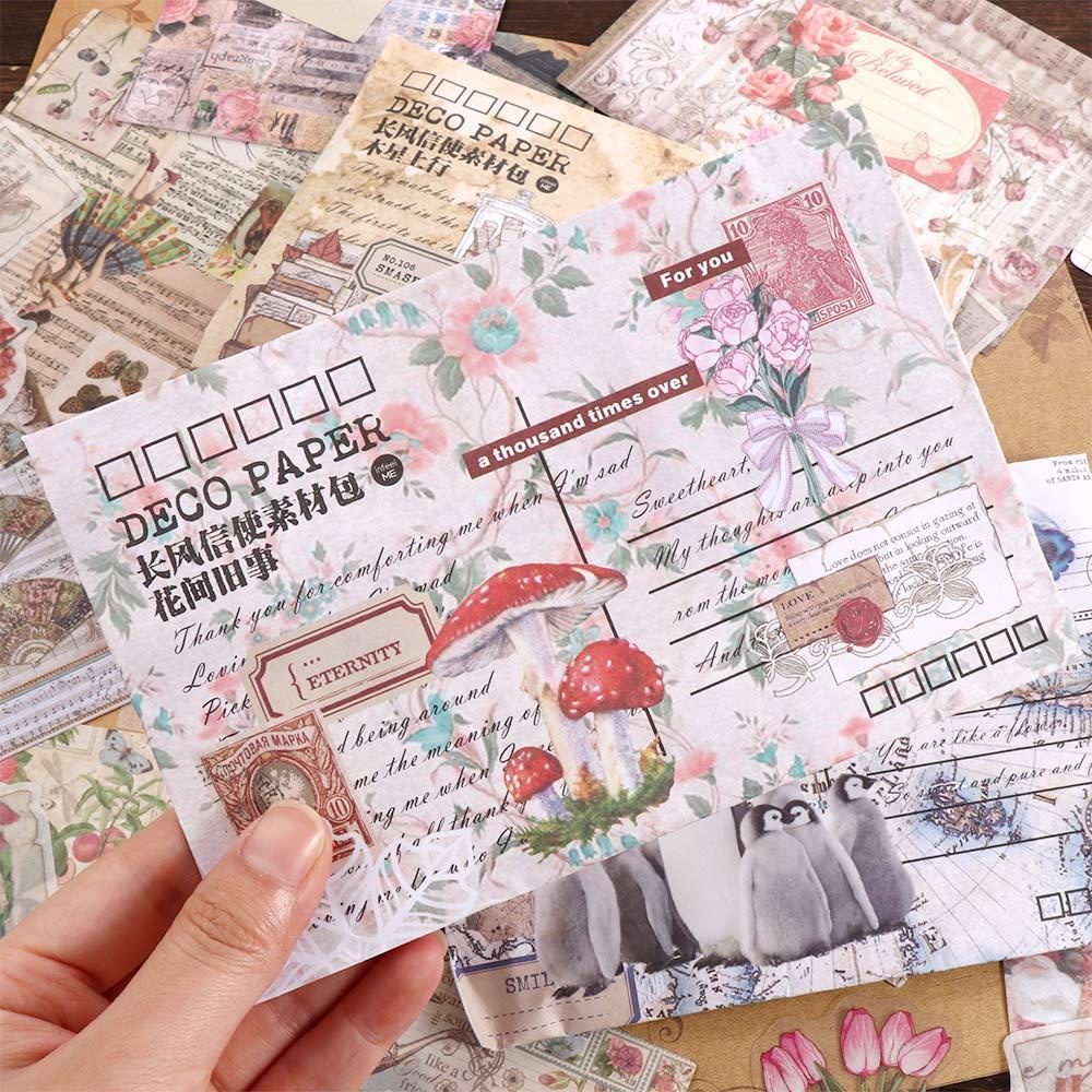 PEWANY Giấy Dán Trang Trí Sổ Tay Hình Cây Cối / Tài Liệu / Hoa Lá Kiểu Vintage DIY