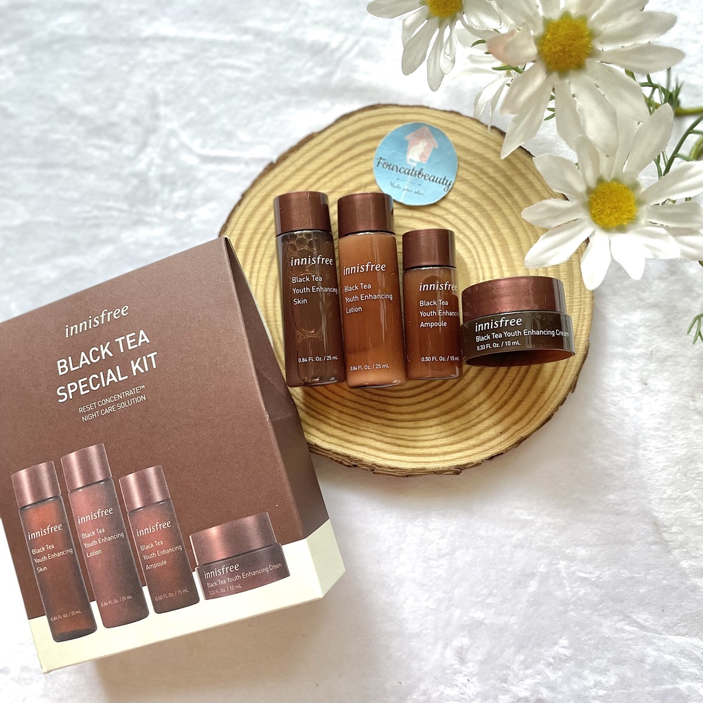 Bộ Sản Phẩm 4 Món Chống Lão Hóa Innisfree Black Tea Youth