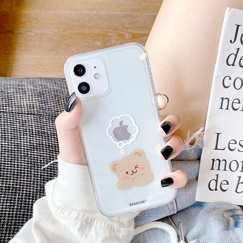 Ốp lưng iphone Gấu mơ mộng trong cạnh vuông BVC 6/6plus/6s/6splus/7/7plus/8/8plus/x/xr/xs/11/12/13/pro/max/plus/promax | BigBuy360 - bigbuy360.vn