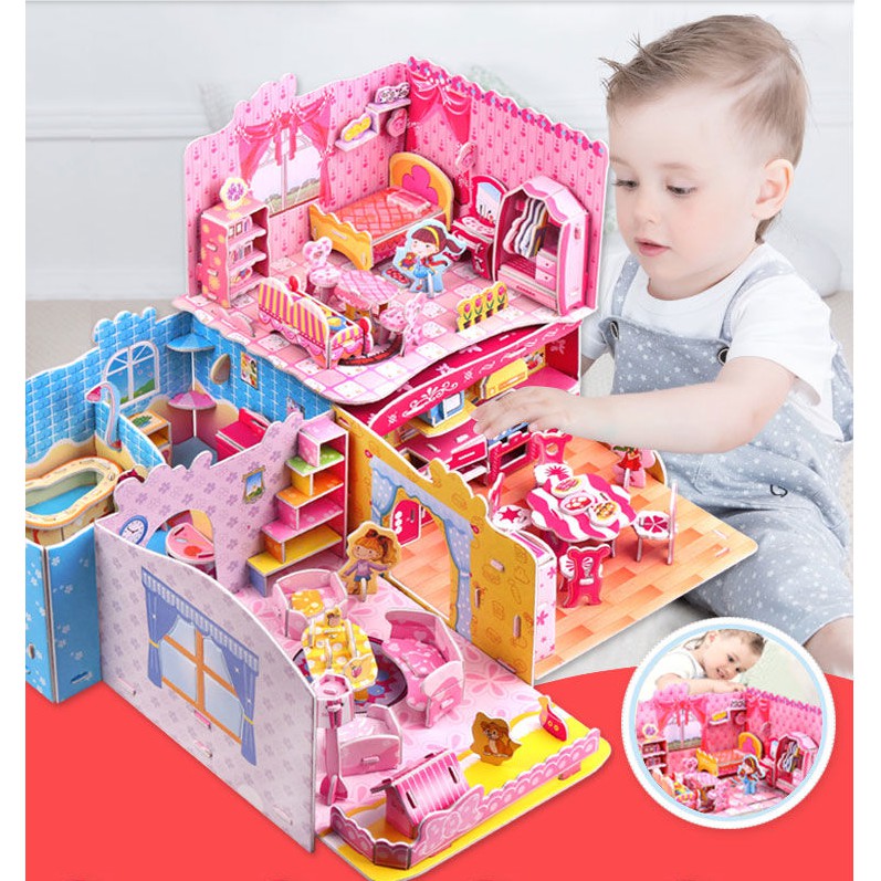 Đồ Chơi Mô Hình Lắp Ghép 3D Nhiều Mẫu Xinh Xắn Bằng Giấy Foam DIY - SOHANEI FAM