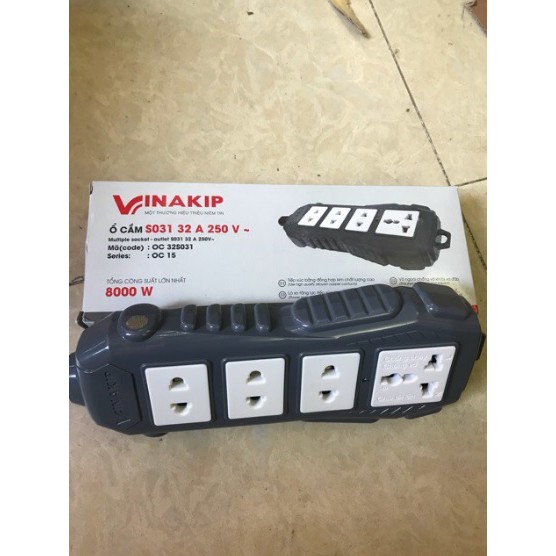 Ổ cắm vinakip siêu chịu tải 8000W- S031 32A 250V-5 mét - OC 98