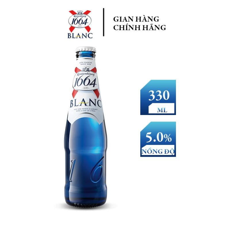 [Mã BMBAU300 giảm 7% đơn 499K] Thùng 24 Chai bia Kronenbourg 1664 Blanc 330ml