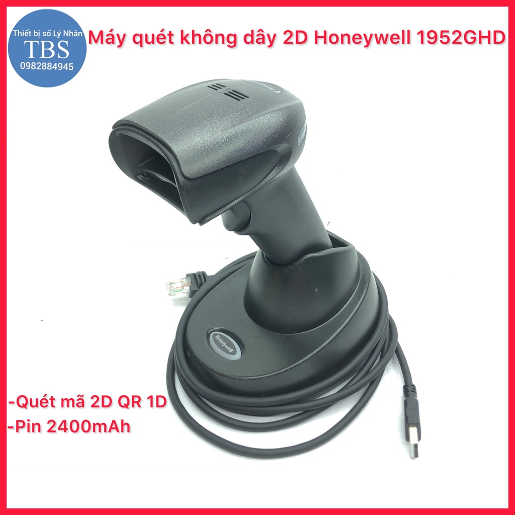 Máy quét không dây 2D Honeywell 1902GHD kết nối với điện thoại và máy tính .