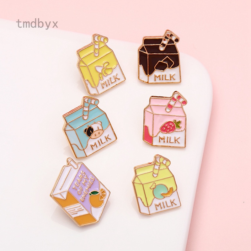 Tmdbyx Huy hiệu cài áo hình sữa chua/nước chanh sáng tạo