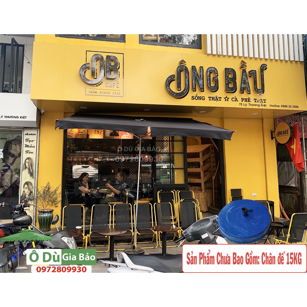 Ô Dù Mái Chéo - Mái Nghiêng -Vải dù thường-Che Mưa nhỏ Che Nắng Ngoài Trời (Chưa bao gồm chân đế 15kg)