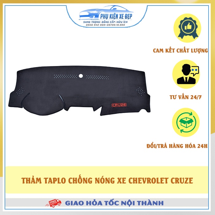 Thảm taplo ô tô lông cừu HÀNG LOẠI I xe Chevrolet Cruze có 3 lớp, chống trượt