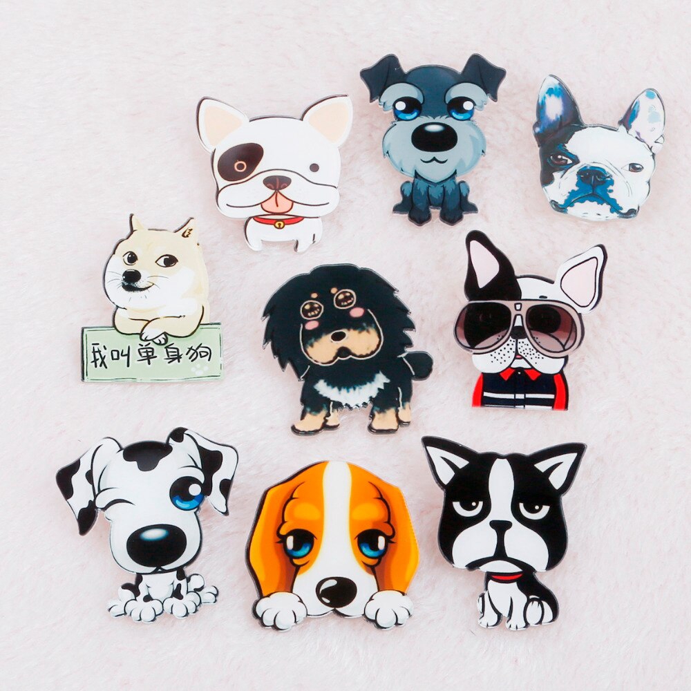 Ghim cài áo acrylic hình chó cưng bago shiba inu gấu xi hu huqi độc đáo dễ thương