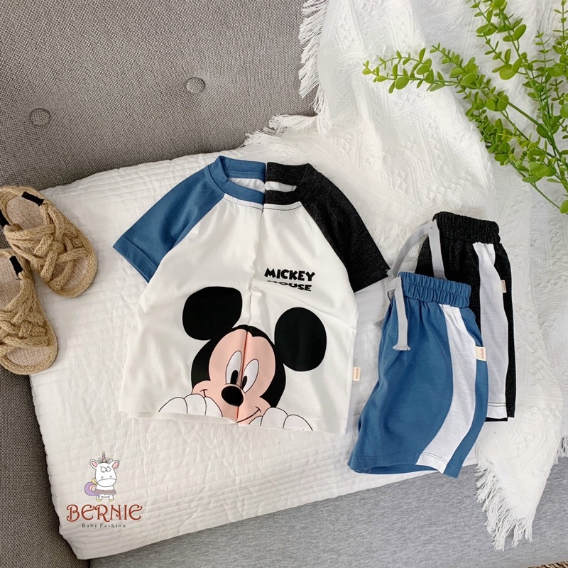 Bộ short cotton micky bé trai