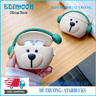 [XẢ KHO 3 NGÀY] Case Airpods Pro/1/2 Bảo Vệ Tai Nghe Bluetooth Không Dây Hình Gấu Starbucks E09 Edimoon|HÀNG ĐẸP| Vỏ Ốp