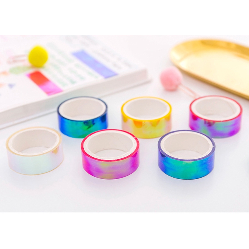 Băng Keo Laser Nhiều Màu Chống Thấm Nước Trang Trí Sổ Tay Sáng Tạo