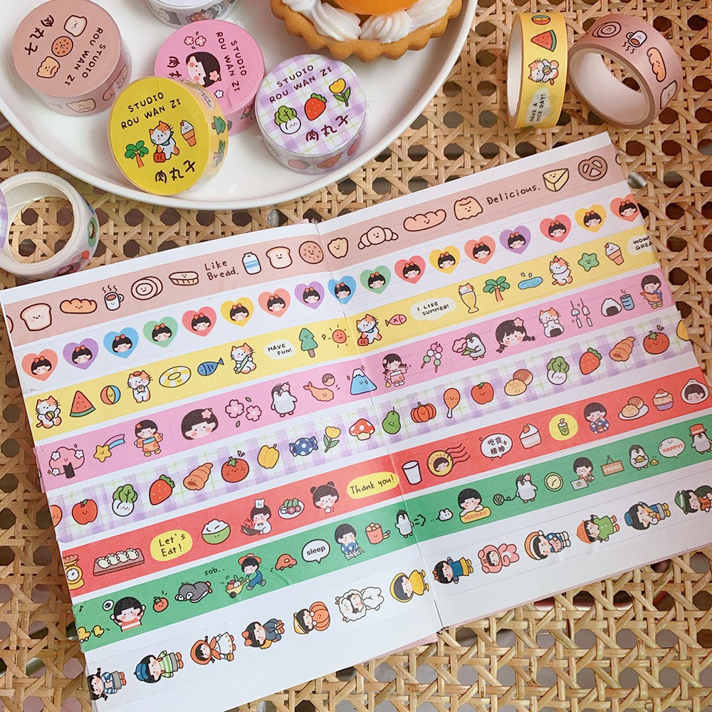 Băng keo Washi Tape Hoạt Hình Phong Cách Nhật Bản Dễ Thương