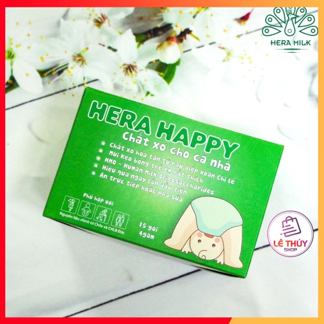 Chất Xơ Hoà Tan Hera Happy - Combo 2 hộp 15 gói (=30 gói x4gr) - Bổ Sung Chất Xơ