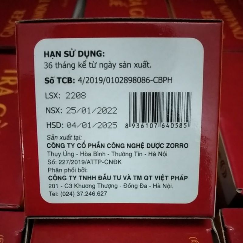 TRÀ GỪNG QUẾ VIỆT PHÁP hộp 10 gói - hỗ trợ làm ấm cơ thể, nâng huyết áp