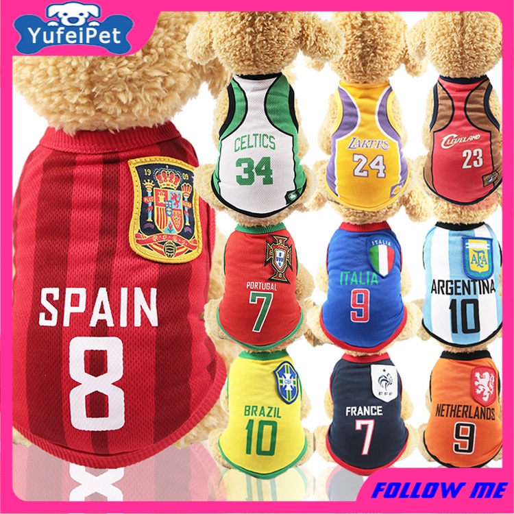 Áo Chó Mèo Áo Thun Xuân Hè Cho Thú Cưng áo Bóng đá XS-6XL