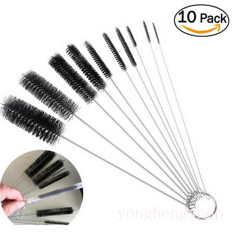 Set 10 Cọ Vệ Sinh Ống Hút / Bình Nước / Bàn Phím Máy Tính